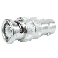 BNC Male (plug) to BNC Female (Jack) Adapter, Nickel Plated Brass Body, High Temp, 1.2 VSWR