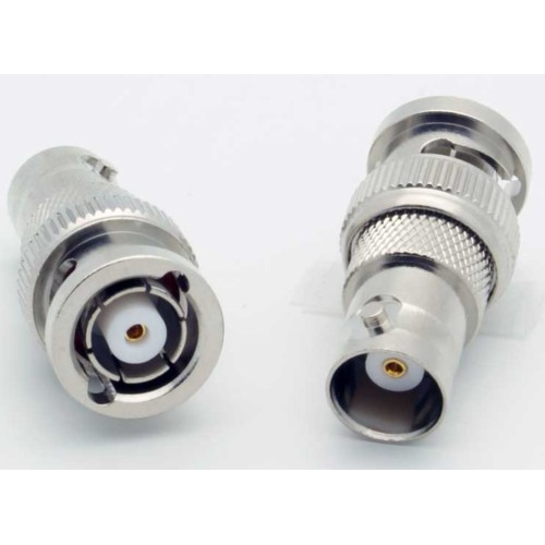 BNC Male (plug) to BNC Female (Jack) Adapter, Nickel Plated Brass Body, High Temp, 1.2 VSWR-1