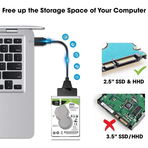  SATA III USB 3.0Hard Drive Adapter , SATA 22PIN HDD SATA For 2.5inch HDD/SSD Adapter Converter-1