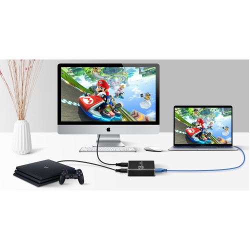 Video Capture Card USB 4K 1080P HDMI Video Capture Card with Microphone R / L Loop for YouTube Facebook TikTok TV Video Grabber Live Gaming Broadcasting Record PS4 Game DVD Recording Live-6