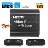 Video Capture 4K HDMI USB 3.0 Video Capture With Loop Out For YouTube Facebook TikTok Video Live Gaming Streaming, Broadcasting