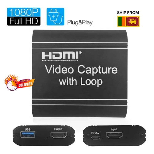 Video Capture 4K HDMI USB 3.0 Video Capture With Loop Out For YouTube Facebook TikTok Video Live Gaming Streaming, Broadcasting