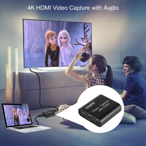 Video Capture 4K HDMI USB 3.0 Video Capture With Loop Out For YouTube Facebook TikTok Video Live Gaming Streaming, Broadcasting-3