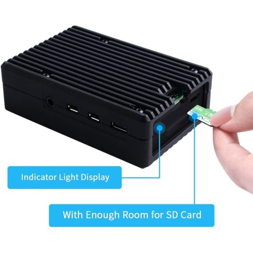 Aluminum Alloy Case For Raspberry Pi 4 Model B With Dual Cooling Fan-1