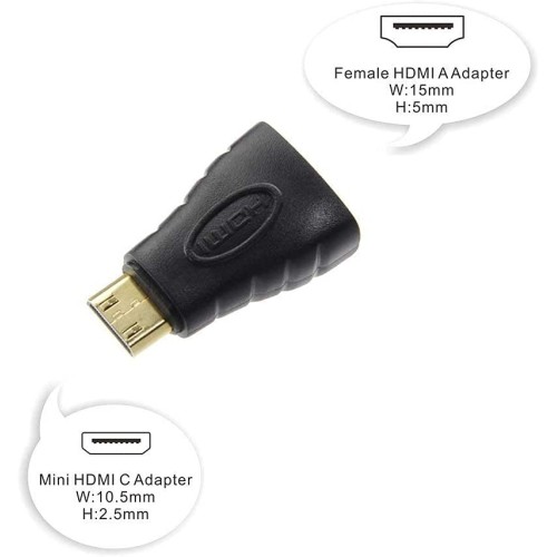 HDMI Mini to HDMI  Adapter Compatible for Raspberry Pi, Camera, Camcorder, DSLR, Tablet, Video Card