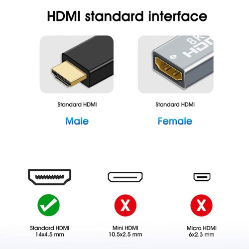 HDMI Female to Female Coupler. 8K Female to Female HDMI Connector Support 3D 1080P HDMI Extender for HDTV-4