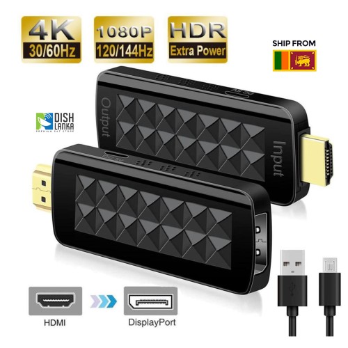 HDMI to DisplayPort Adapter 4K@60Hz, Active HDMI Male to DP Female Converter (Not Bidirectional) HDMI to Display Port for Monitor, PC Graphics Card, Laptop, Mac