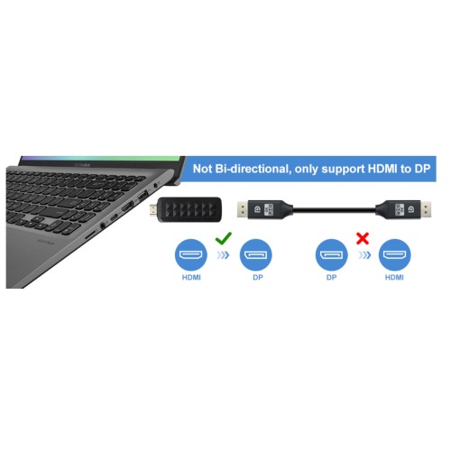 HDMI to DisplayPort Adapter 4K@60Hz, Active HDMI Male to DP Female Converter (Not Bidirectional) HDMI to Display Port for Monitor, PC Graphics Card, Laptop, Mac-1