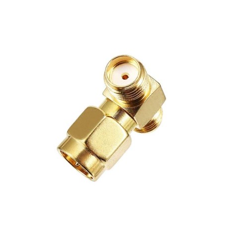 SMA 3-way SMA Male to 2 Female Adapter Connector Splitter T Type Three way Antenna Converter for Wireless LAN Devices Coaxial Cable FPV Radio-2