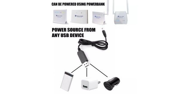 DC 5V-12V Ladespannungskabel USB Konverter Adapter Energienbank Router Co MOCVE 