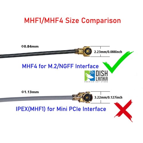 SMA U.FL / MHF4 / IPEX4 to RP-SMA Female (inside pin) WiFi Antenna Cable 20cm-1
