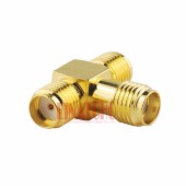 SMA Female to Two SMA Female T RF Adapter Connector 3 Way Splitter Adapter Connector Splitter T Type Three way Antenna Converter for Wireless LAN Devices Coaxial Cable