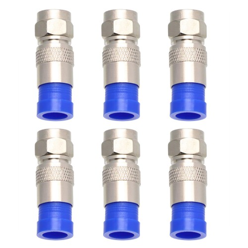 F Type F Compression Connector RG6 Coax Coaxial Adapter COX Plug for Satellite & Cable TV  Antenna-1