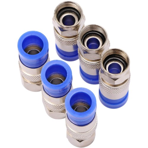 F Type F Compression Connector RG6 Coax Coaxial Adapter COX Plug for Satellite & Cable TV  Antenna-2