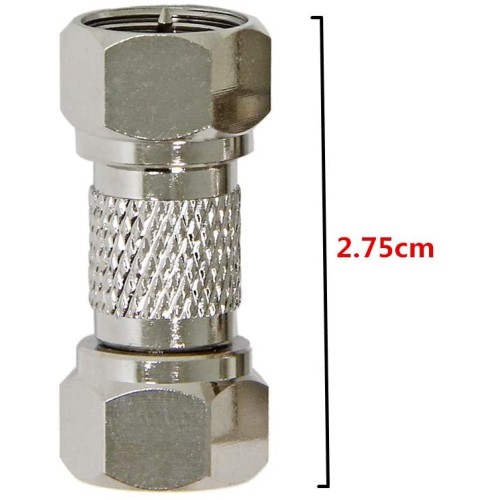 F Type Male F to male F connector Coupler 2-pcs 75 Ohm F Type RG6 Coaxial Cable Adapter, RF Adapter Cable Extension Coupler for TV, Satellite Antenna, Splitter, Amplifier-1