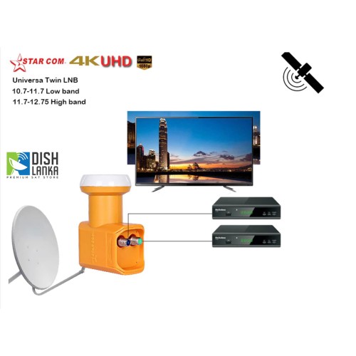 LNB Starcom  Dialog LNB Universal Twin LNB DVB S/S2 High Gain Low Noise 0.3db ku band HD ku band LNBF for satellite receiver-1