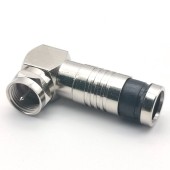 F Type Right Angle Water-resistant Male Compression F Connector RG6 Brass Cable Snap in Plug CATV Satellite Receiver Coaxial Coax CCTV Adapter LNB Dialog