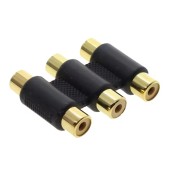 Multi-Functional Audio Video Connector 3 RCA AV Mini 3RCA Female To Female Socket Extension Adapter Converter 3 RCA Coupler