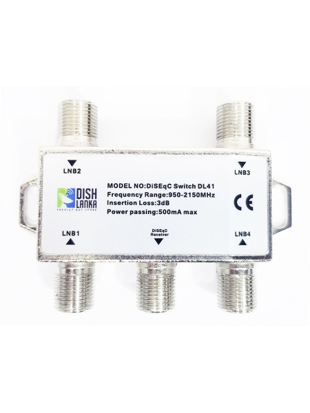 Evolution FTA DiSEqC Multi Switch EV-41C – 4x1, 4 Inputs / 1 Output, Satellite TV Switch, FTA Multiswitch
