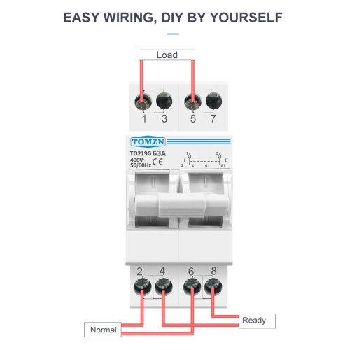 TOMZN 2P 63A CHANGE OVER SWITCH (MTS) Manual Transfer Isolating Switch TO219G-2