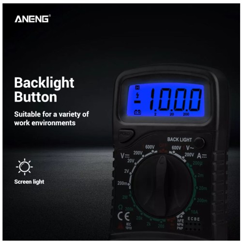 Multimeter Digital LCD Multimeter Voltmeter Ammeter AC DC OHM Volt Tester Test Current XL830L-1