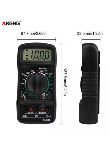 Dt-830b Ac Dc Lcd Ohmmeter Digital Multimeter, Ammeter, Ohm Meter