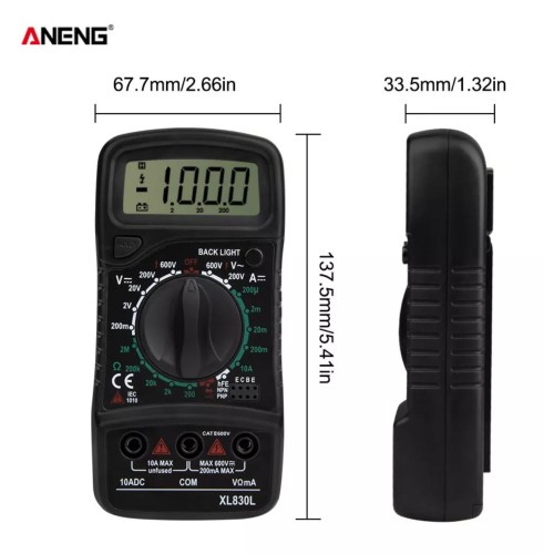 Multimeter Digital LCD Multimeter Voltmeter Ammeter AC DC OHM Volt Tester Test Current XL830L-8