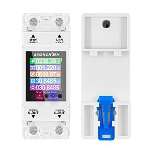 Atorch Energy Meter Smart Switch Digital Volt Amp Kwh Frequency Factor Meter Remote Control AT2PW 100A Tuya WiFi Din Rail AC 220V 110V -1
