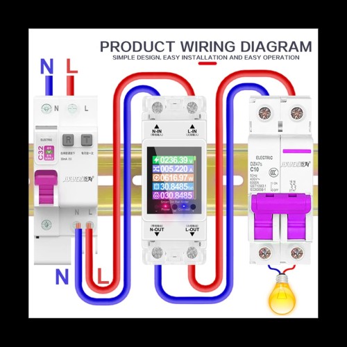 Atorch Energy Meter Smart Switch Digital Volt Amp Kwh Frequency Factor Meter Remote Control AT2PW 100A Tuya WiFi Din Rail AC 220V 110V -2