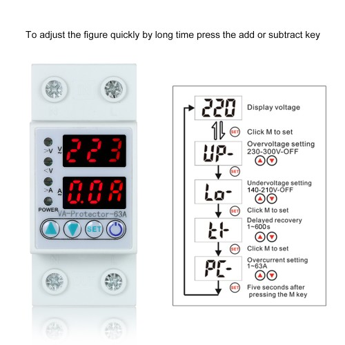 Voltage protector Single Phase Adjustable over / under voltage protective protector 63A 230V relay protection, automatic voltage protector-4
